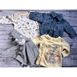 Baby Boy Lot 0-3M Disney Winnie the Pooh Eddie Bauer Lovey Babyworks Carters
